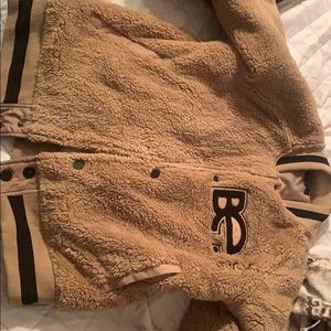 Gold/Black Sherpa Bomber jacket